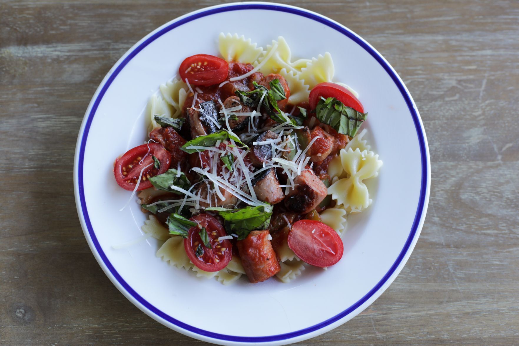 Bow-Tie Pasta With Vienna Sausages